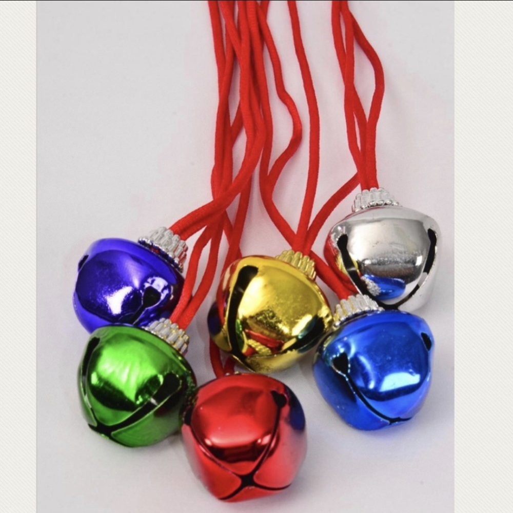 (5 Pack) Jingle Bell Holiday Necklace